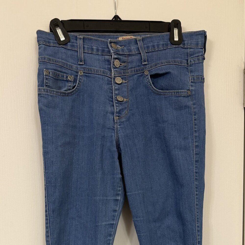 Junior's Judy Blue Size 9 button fly denim jeans Cotton, Polyester & Spandex
